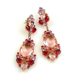 Mythique Earrings for Pierced Ears ~ Pink Tones and Pink