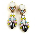 Miracle Clips-on Earrings ~ Pastel Colors Silver Black