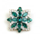 Star Rhinestone Button ~ Crystal Emerald