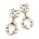 Floralie Earrings Pierced ~ Clear Crystal