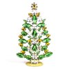 18cm Xmas Tree Decoration Navettes ~ Green Yellow Clear Crystal*
