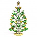 18cm Xmas Tree Decoration Navettes ~ Green Yellow Clear Crystal*