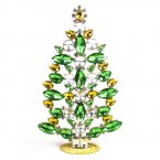 18cm Xmas Tree Decoration Navettes ~ Green Yellow Clear Crystal*