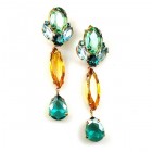 Marina Pierced Earrings ~ Green Topaz Emerald