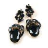 Fiore Pierced Earrings ~ Black
