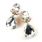 Effervescence Earrings Clips ~ Clear Crystal*