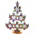 28 cm Xmas Flowers Tree Decoration ~ Vitrail Clear with Emerald*