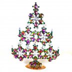 28 cm Xmas Flowers Tree Decoration ~ Vitrail Clear with Emerald*