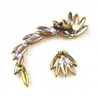 Twist ~ Asymmetric Earrings for Pierced Ears ~ Clear Crystal (L)