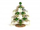 Standing Xmas Tree with Dangling Beads ~ Green AB*