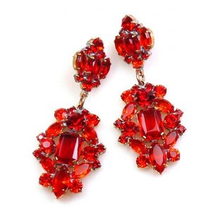 Fatal Passion Earrings Pierced ~ Ruby Red