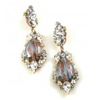 Grand Mythique Earrings for Pierced Ears ~ Crystal Gold Lavender