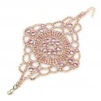 Aisha Bracelet Pink ~ Antique Gold Plated