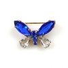 Butterfly Small Pin ~ Blue Smoke Crystal