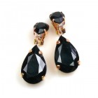 Pears Earrings Clips ~ Black