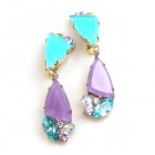 Dancing Amenity Earrings Clips ~ Aqua Violet