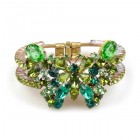 Butterfly Clamper Bracelet ~ Olive Green Emerald