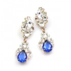 Timeless Pierced Earrings ~ Crystal with Blue