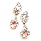 Timeless Pierced Earrings ~ Crystal with Pink