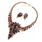 Spiral Necklace with Earrings ~ Garnet
