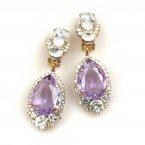 Tears Clips-on Earrings ~ Crystal Violet