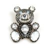 Teddy Bear Pin ~ Clear Crystal and Black