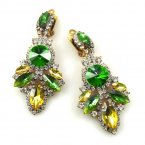 Absolue Earrings Clips ~ Green Yellow*