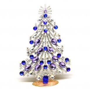 2024 Xmas Tree Decoration 20cm Ovals ~ Violet Blue Clear*