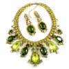 Absolue Necklace Set with Earrings ~ Citrine Yellow Olive