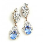 Timeless Pierced Earrings ~ Crystal with Sapphire Blue