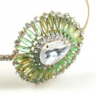 Crystal Eye ~ Headband Tiara ~ Peridot Green with Crystal