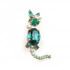 Cat Small Pin ~ Emerald