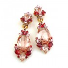 Mythique Clips-on Earrings ~ Pink Tones and Pink
