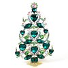 2021 Xmas Tree Decoration 23cm Hearts ~ Emerald Green Clear