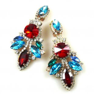 Absolue Earrings Clips ~ Red Aqua*