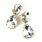 Two Drops Earrings Pierced ~ Clear Crystal*
