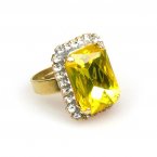 Zenith Ring ~ Clear Crystal with Yellow