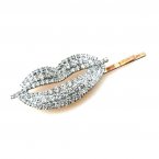 Lips Rhinestone Hairpin ~ Clear Crystal