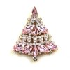 Xmas Tree Brooch #09 ~ Pink Clear*