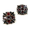 2 pc. Rhinestone Buttons Collection ~ Ruby Black