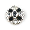 Cameo Brooch #2 ~ Black with Clear Crystal