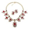 Attraction Necklace Set ~ Clear Crystal with Red