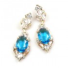 Mythique Earrings for Pierced Ears ~ Crystal Aqua