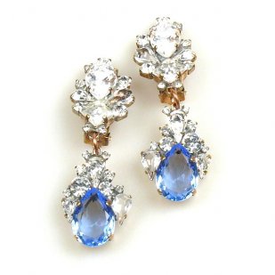 Timeless Clips on Earrings ~ Crystal with Sapphire Blue