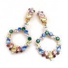Paradise Valley Clips Earrings ~ Sapphire Yellow Pink