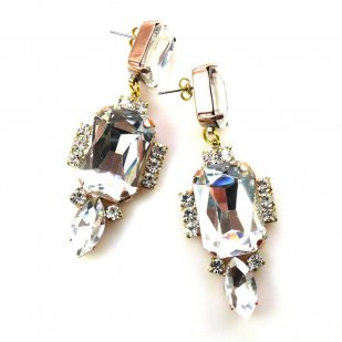 Gallery Earrings Pierced ~ Clear Crystal*