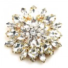 Grand Blossom Brooch ~ Large ~ Clear Crystal
