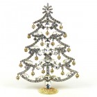 18cm Xmas Tree with Dangling Rondelles ~ Clear Crystal