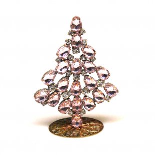 Xmas Teardrops Tree Standing Decoration 7cm ~ Pink Clear*