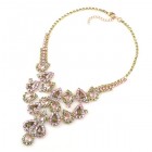 Hersheys Necklace ~ Smoke Crystal with Pink
